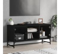 TV Cabinet with Glass Doors Home TV Stand Entertainment Centre TV Unit VidaXL