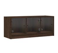 vidaXL TV Cabinet with Glass Doors TV Stand Entertainment Centre Brown Oak
