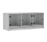vidaXL TV Cabinet with Glass Doors TV Stand Entertainment Centre Grey Sonoma