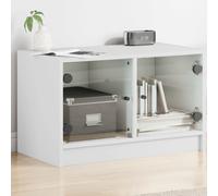 vidaXL TV Cabinet with Glass Doors White 68x37x42 cm