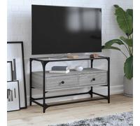 vidaXL TV Cabinet with Glass Top Grey Sonoma 80x35x51 cm Engineered Wood