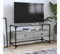 Vidaxl Tv Cabinet With Glass Top Grey Sonoma 98X35X51 Cm Engineered Wood