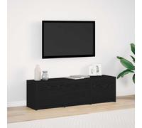 vidaXL TV Cabinet with LED Black Oak 140 x 34 x 40 cm Engineered Wood