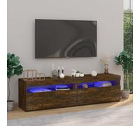 Vidaxl Tv Cabinet With Led Lights 2 Pcs Smoked Oak 75X35X40 Cm