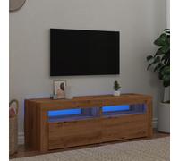 vidaXL TV Cabinet with LED Lights Artisan Oak 120x35x40 cm Engineered Wood