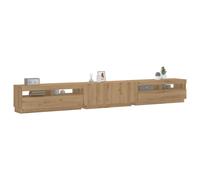 vidaXL TV Cabinet with LED Lights Artisan Oak 300x35x40 cm Engineered Wood