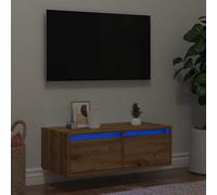 vidaXL TV Cabinet with LED Lights Artisan Oak 75x35.5x25 cm TV stand