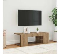 vidaXL TV Cabinet with LED Lights Artisan Oak 90x39x30 cm Engineered Wood