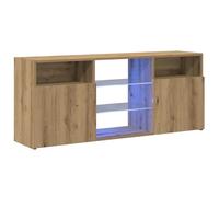 vidaXL TV Cabinet with LED Lights Artisian Oak 120x30x50 cm Engineered Wood