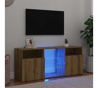 vidaXL TV Cabinet with LED Lights Artisian Oak 120x30x50 cm Engineered Wood