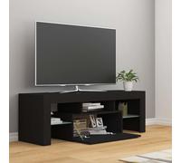 vidaXL TV Cabinet with LED Lights Black Hifi Stand Desk TV Unit Hifi Cabinet