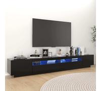 vidaXL TV Cabinet with LED Lights Black 260x35x40 cm