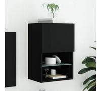 Vidaxl Tv Cabinet With Led Lights Black 40.5X30X60 Cm