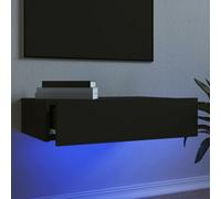 Vidaxl Tv Cabinet With Led Lights Black 60X35X15.5 Cm