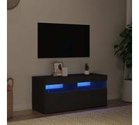 vidaXL TV Cabinet with LED Lights Black 90x35x40 cm