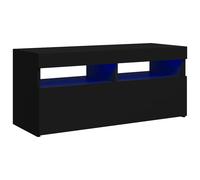 vidaXL TV Cabinet with LED Lights Black Hifi Stand Desk TV Unit Hifi Cabinet