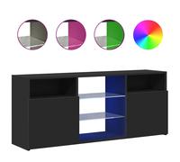 vidaXL TV Cabinet with LED Lights Black Living Room Hanging TV Stand Unit