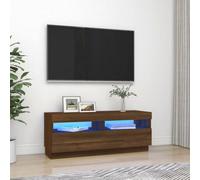 (Brown oak, 100 x 35 x 40 cm (L x W x H)) vidaXL TV Cabinet with LED Lights TV Stand Multi Colours 100x35x40/80x35x40 cm