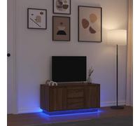 vidaXL TV Cabinet with LED Lights Brown Oak 100x41x50 cm