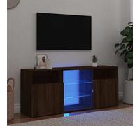 Vidaxl Tv Cabinet With Led Lights Brown Oak 120X30X50 Cm