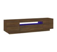 Vidaxl Tv Cabinet With Led Lights Brown Oak 160X35X40 Cm