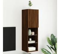 vidaXL TV Cabinet with LED Lights Brown Oak 30.5x30x102 cm