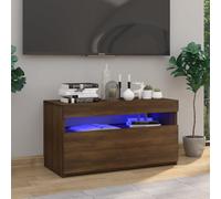 vidaXL TV Cabinet with LED Lights Brown Oak 75x35x40 cm