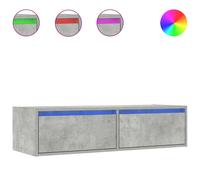 vidaXL TV Cabinet with LED Lights Concrete Grey 100X35.5x25 cm TV stand