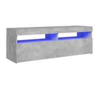 vidaXL TV Cabinet with LED Lights Concrete Grey Hifi Stand Desk Living Room