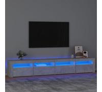 Vidaxl Tv Cabinet With Led Lights Concrete Grey 240X35X40 Cm
