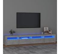 Vidaxl Tv Cabinet With Led Lights Concrete Grey 240X35X40 Cm
