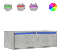 vidaXL TV Cabinet with LED Lights Concrete Grey 75x35.5x25 cm TV stand