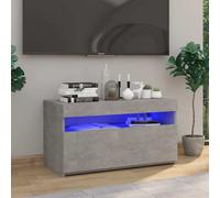 vidaXL TV Cabinet with LED Lights Concrete Grey 75x35x40 cm, Grey