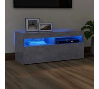 vidaXL TV Cabinet With Led Lights Concrete Grey 90X35X40cm, Grey