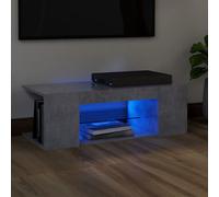 vidaXL TV Cabinet with LED Lights Concrete Grey Hifi Stand Desk Stereo Cabinet