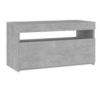 vidaXL TV Cabinet with LED Lights Concrete Grey Media Unit Sideboard Rack