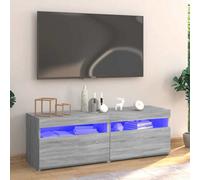 Vidaxl Tv Cabinet With Led Lights Grey Sonoma 120X35X40 Cm