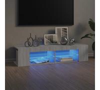 vidaXL TV Cabinet with LED Lights Grey Sonoma 135x39x30 cm, Grey