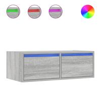 vidaXL TV Cabinet with LED Lights Grey Sonoma 75x35.5x25 cm TV stand