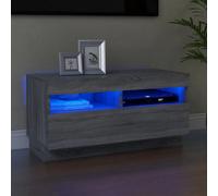 vidaXL TV Cabinet with LED Lights Grey Sonoma 80x35x40 cm, Grey