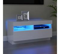 vidaXL TV Cabinet with LED Lights High Gloss White TV Stand Hifi Cabinet Set