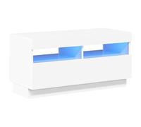 vidaXL TV Cabinet with LED Lights High Gloss White TV Stand Hifi Cabinet Set