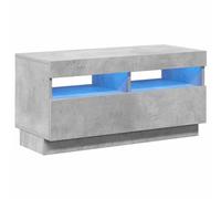 vidaXL TV Cabinet with LED Lights Indoor Living Room Furniture Entertainment Centre Bedroom TV Stand TV Unit Hifi Cabinet 80x35x40 cm Concrete Grey