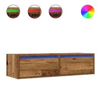 vidaXL TV Cabinet with LED Lights Old Wood 100X35.5x25 cm TV stand