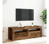 vidaXL TV Cabinet with LED Lights Old Wood 120x35x40 cm Engineered Wood