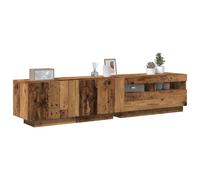 vidaXL TV Cabinet with LED Lights Old Wood 180x35x40 cm Engineered Wood, Brown