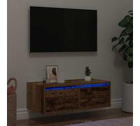 vidaXL TV Cabinet with LED Lights Old Wood 75x35.5x25 cm