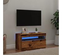vidaXL TV Cabinet with LED Lights Old Wood 75x35x40 cm Engineered Wood