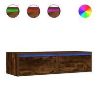 vidaXL TV Cabinet with LED Lights Smoked Oak 100X35.5x25 cm TV stand