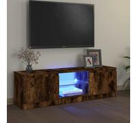 vidaXL TV Cabinet with LED Lights Smoked Oak 120x30x36 cm